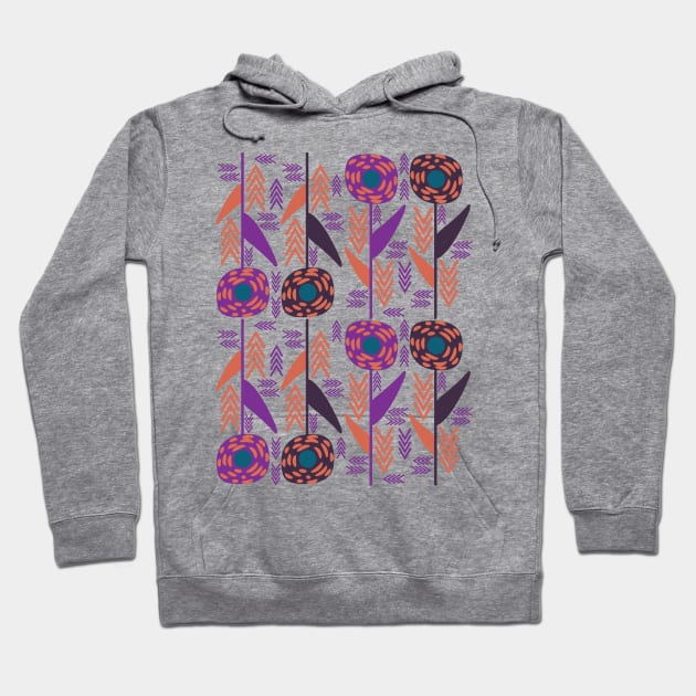 Purple Flowers and Arrows Hoodie by CocoDes